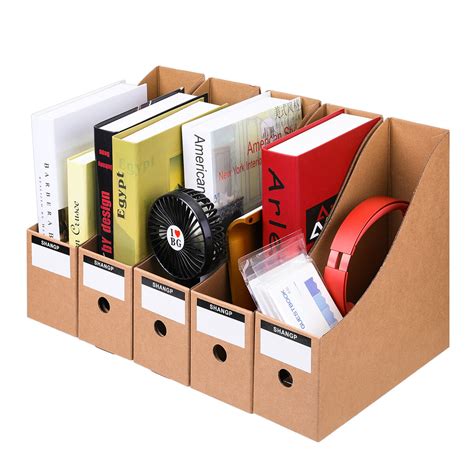 5 Pcsset Magazine File Holders Storage Box Drawer Kraft Paper File