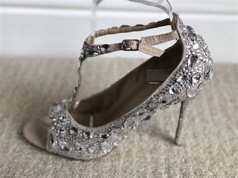Crystal Embellished T Strap Wedding Shoes Crystal Couture
