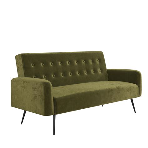 Z By Novogratz Stevie Futon Convertible Sofa Bed Couch Green Velvet