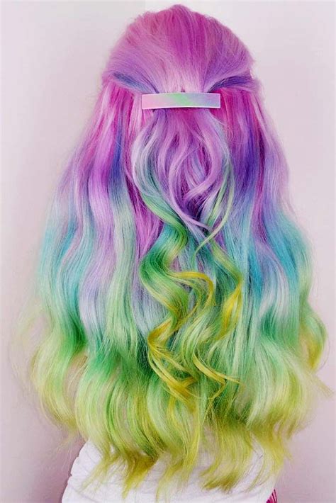 21 Rainbow Hair Styles To Look Like A Unicorn Long