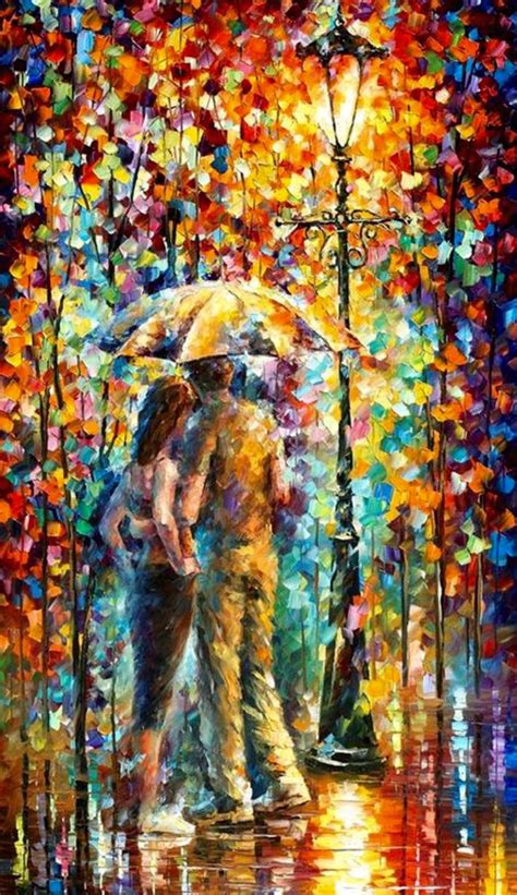 ️ ༻ ༺ Painting By Leonid Afremov Lovers Passion Love Couples Intimacy Oilpainting