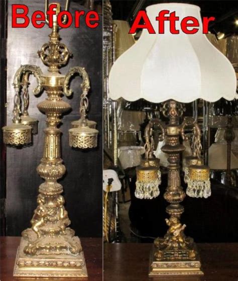 55 kg, more than brass antique lamp diana. Antique Lamp Base Before & After Refinishing Restoration ...