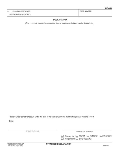Mc 031 Attached Declaration Free Download