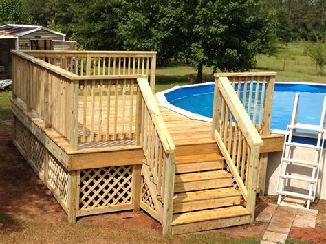 Enhance your swimming experience with this free standing deck from splash pools. 50 Best Above Ground Pools with Decks