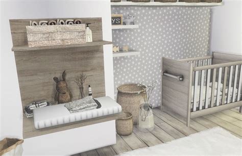 Sims Scandinavian Interior Nursery In Earthy Tones Sims Bedroom Sims House Sims