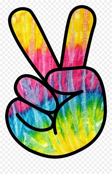 Colorful Hand Sharing Peace Sign Hippie Peace Sign Hand Clipart