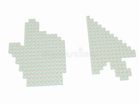 Set Of Link Selection Computer Mouse Cursor On White Background Stock