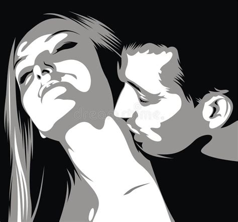 Man Is Kissinig Woman On Her Neck Stock Vector Illustration Of Lover Design 30574478