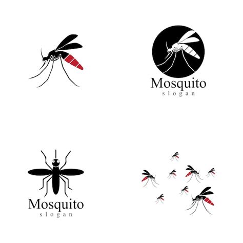 Modelo De Ilustração Vetorial De Logotipo De Inseto Mosquito Vetor