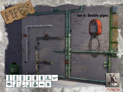 The Sims Resource Pipes 4 Double Pipes By Cyclonesue • Sims 4 Downloads