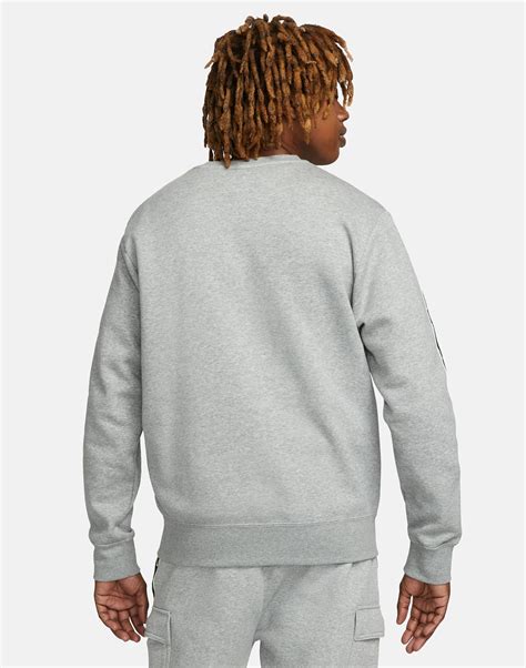 Nike Mens Repeat Crew Neck Sweatshirt Grey Life Style Sports Eu