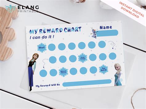 Printable Frozen Reward Chart Instant Download Reward Chart Etsy