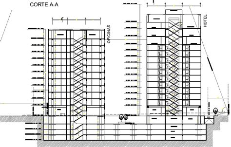 Section High Rise Building Detail Dwg File Cadbull