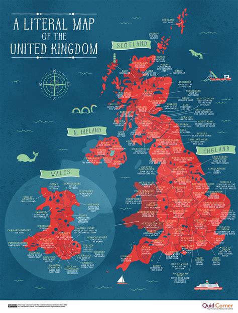 From mapcarta, the open map. Quid Corner - A Literal Map of the United Kingdom