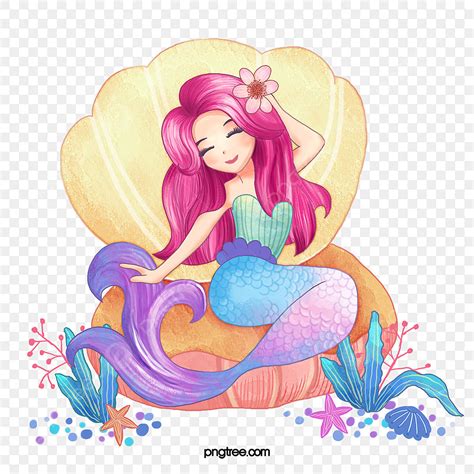 Hand Drawn Cute Hd Transparent Hand Drawn Cute Mermaid Mermaid