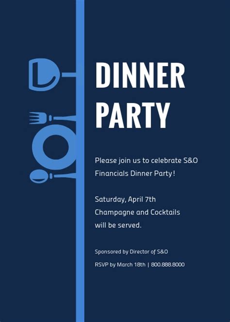 Business Dinner Party Invitation Template Visme