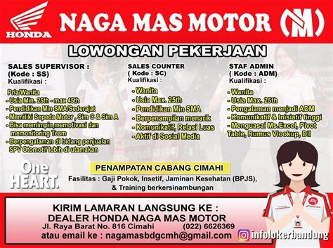 573 lowongan kerja cimahi, rekrutmen cimahi, loker cimahi, rekruitmen cimahi, daftar lowongan pekerjaan cimahi by lowongan kerja 15. Lowongan Kerja Naga Mas Motor Cimahi April 2019 - Info ...