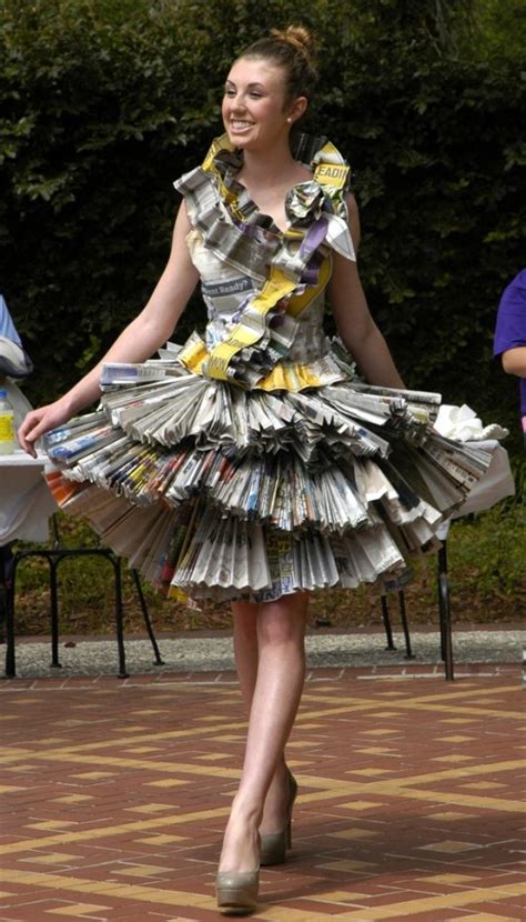 Recycled Newspaper Innovative Lady Dresses Recycled Crafts