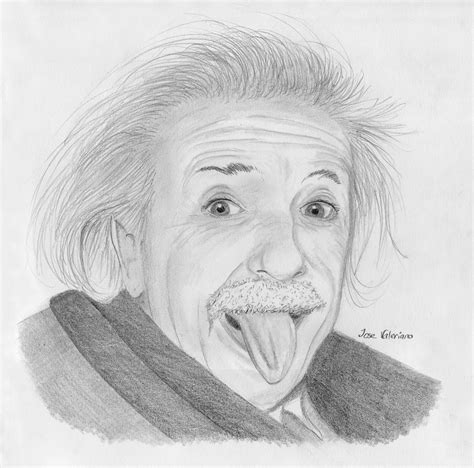 Albert Einstein Drawing By M Valeriano