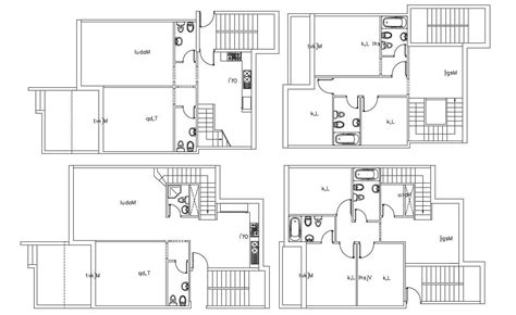 Autocad House Ground And First Floor Plan Dwg File Cadbull