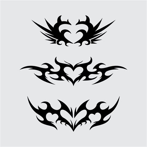 Heart Tattoo Sharp Tribal Vector Simple And Clean Illustration Editable