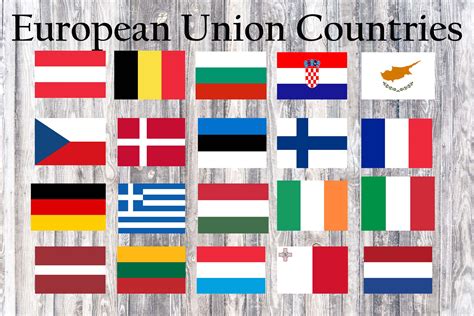 27 European Union Countries Flags Illustration Par Jamsafariart