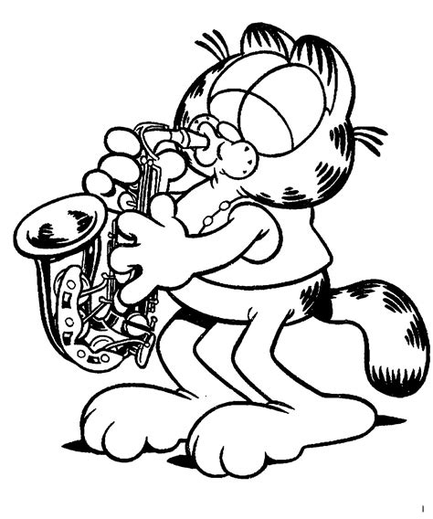 Garfield Tocando Saxofone Para Colorir Imprimir E Desenhar Colorir Me The Best Porn Website