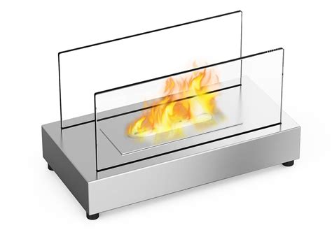 Vigo Ventless Tabletop Bio Ethanol Fireplace In Stainless Steel