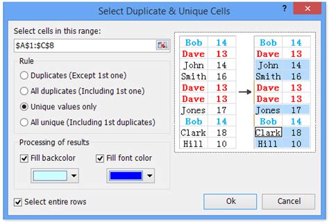 How to quickly find duplicate values in excel? Quickly find duplicate or unique cells/rows in a range in ...