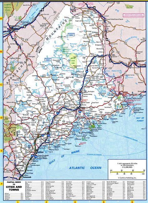 Maine Map With Rivers And Lakes Parks And Recreation Map