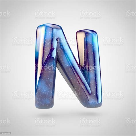 3d Render Of Galaxy Letter N Uppercase With Glittering Stars And Cosmic