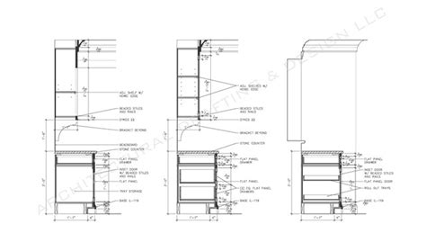 Kitchen Millwork Sectionspage1 Architectural Drafting Design Llc