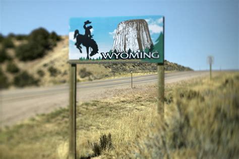 Welcome To Wyoming Sign On Hill Free Photo Download Freeimages
