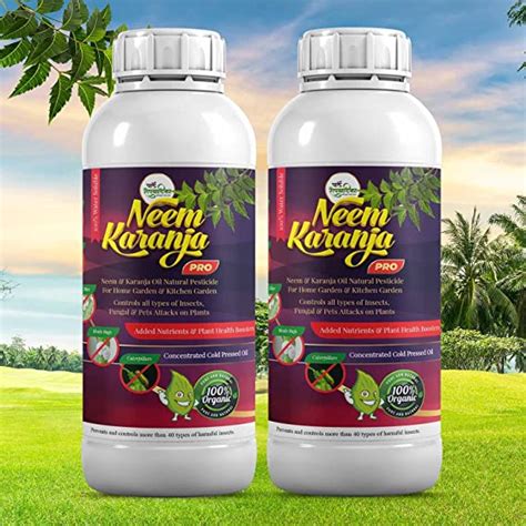 Neem Oil And Karanja Oil Mix 1 Liter Pack Of 2 100 Water Soluble For