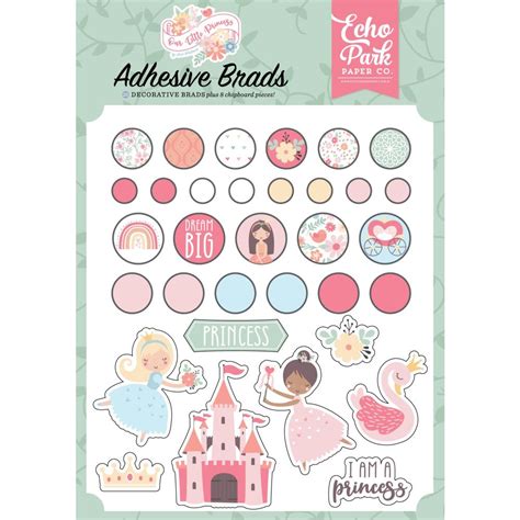 Echo Park Our Little Princess Collection Adhesive Brads And Chipboard
