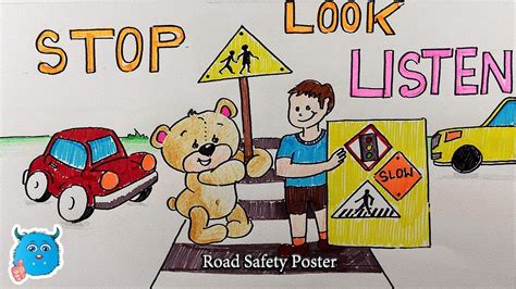 Cartoon Road Safety Poster K3LH