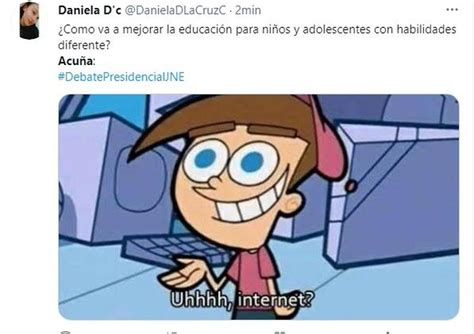 Jun 19, 2021 · del mismo modo, el día lunes 21 de junio a las 22:30 horas, se realizará el primer debate presidencial del bloque oficialista, del que participarán joaquín lavín (udi), ignacio briones. Estos son los mejores memes del debate presidencial JNE ...