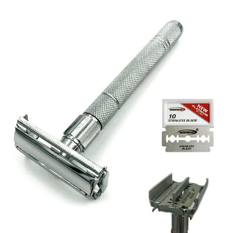 Long Handle Double Edge Butterfly Opening Safety Razor For Men 5