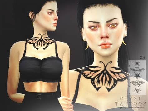 The Sims Resource Chest Tattoos N08 By Pralinesims • Sims 4 Downloads