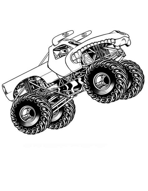 Monster Truck Flying Coloring Page - Download & Print Online Coloring