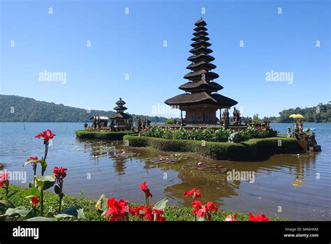 Pura Ulun Danu Temple On A Lake Beratan Bali Indonesia Stock Photo