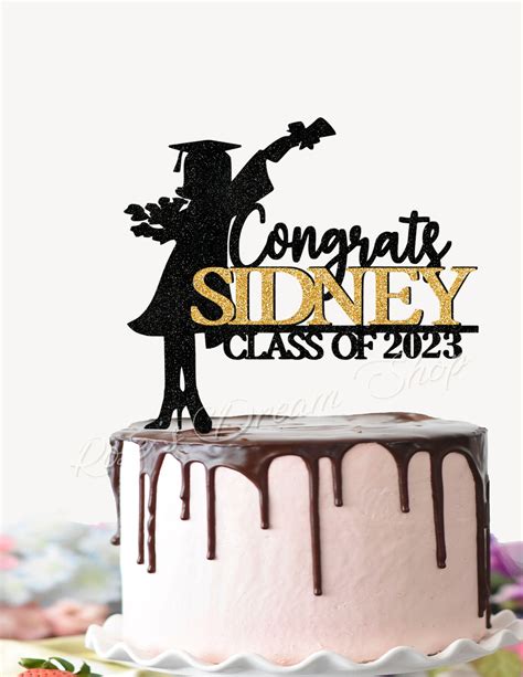 Custom Graduation Cake Topper Class Of 2023 Personalized Cake Etsy