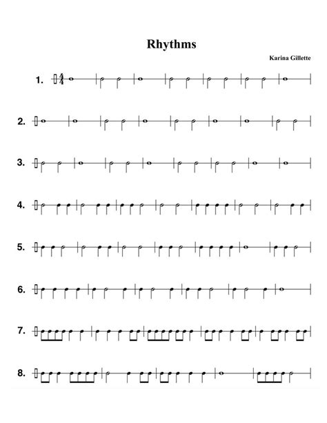 Rhythm Worksheets For Beginners Pdf