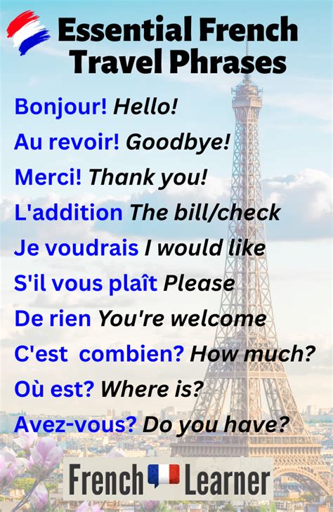 French Travel Phrases Frenchlearner