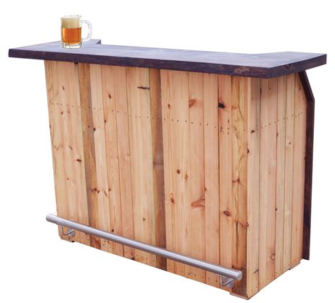 A Wooden Bar With A Glass Of Beer On Top