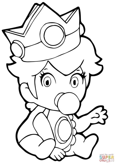 Super Mario Princess Peach Coloring Pages Free Printable Templates