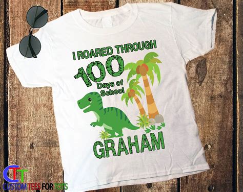 Dinosaur 100 Days Of School Shirt For Boy 100 Days Of School Etsy