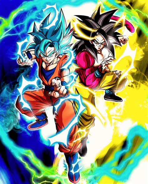 Goku Ssj Blue Y Goku Ssj4 By Davidferres On Deviantart