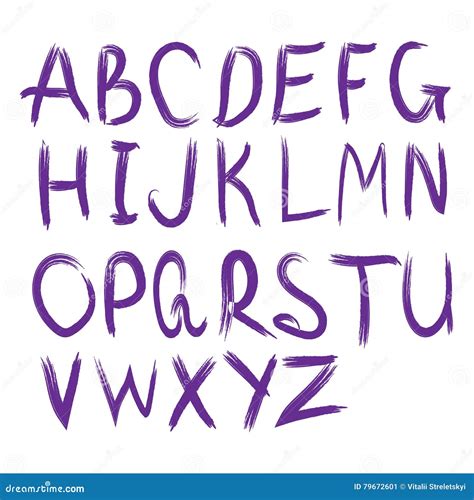 Vector Alphabet Hand Drawn Letters Stock Illustration Illustration