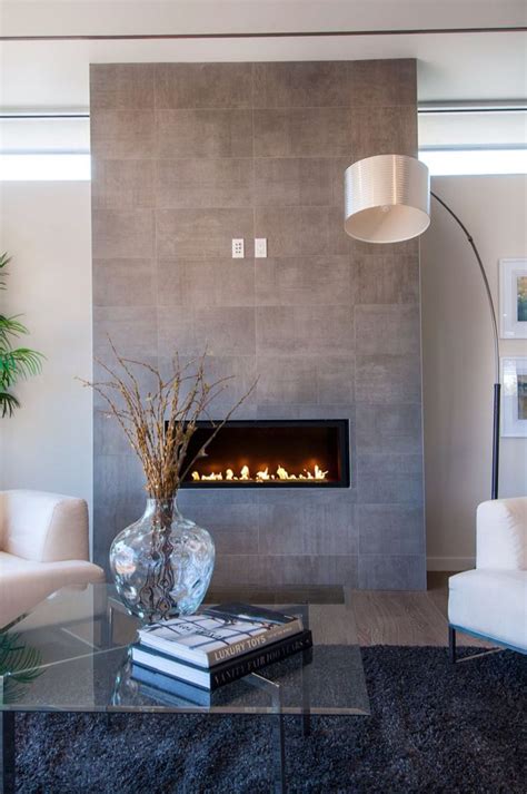 Grey Stone Modern Fireplace Home Decor Modern Fireplace